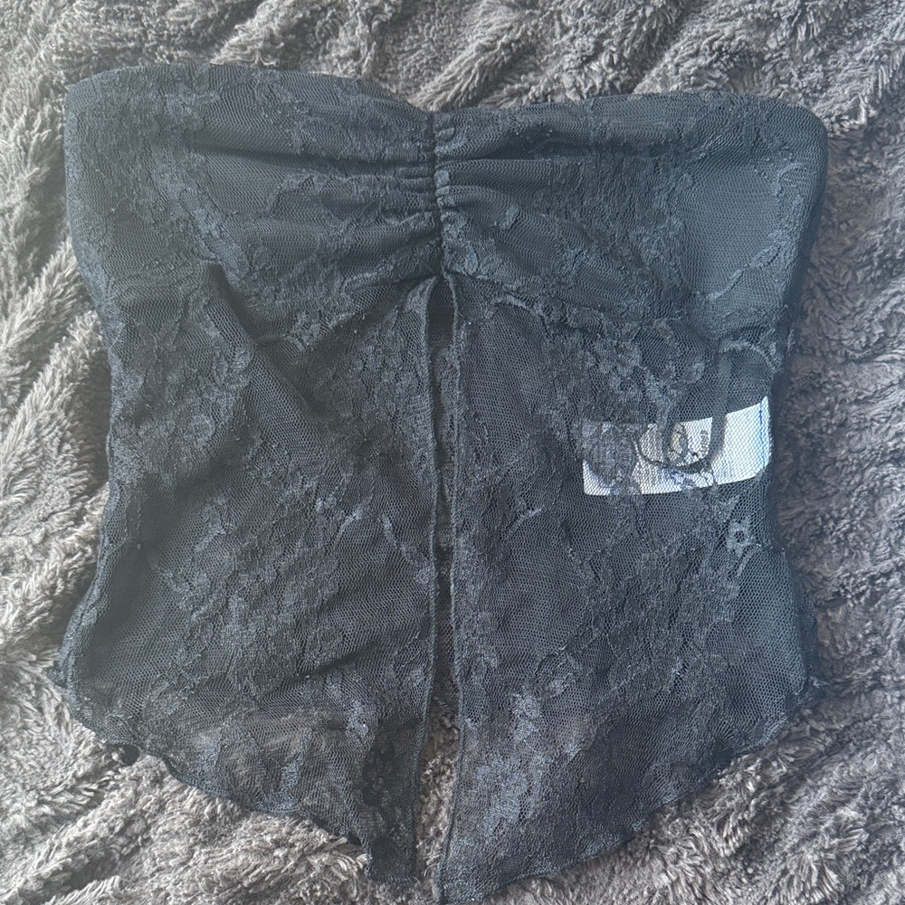 Edikted Black Lace Bandeau Top